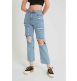Robin-Collection High Waist Ripped Jeans - D83616 - Blue