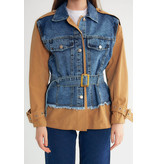 Robin-Collection Women's Denim Jacket - D89776 - Blue / Brown