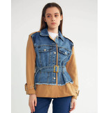 Robin-Collection Women's Denim Jacket - D89776 - Blue / Brown