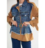 Robin-Collection Women's Denim Jacket - D89776 - Blue / Brown
