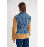 Robin-Collection Women's Denim Jacket - D89776 - Blue / Brown
