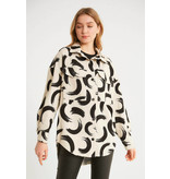 Robin-Collection Women's Oversized Print Jacket - D89779 - Beige