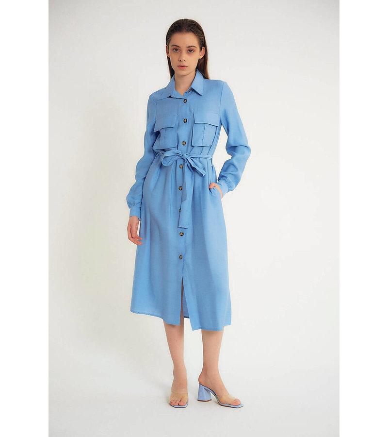 Robin-Collection Women's Blank Long Dress - M34769 - Blue