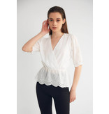 Robin-Collection Women's Broderie Shirt - M34867 - White