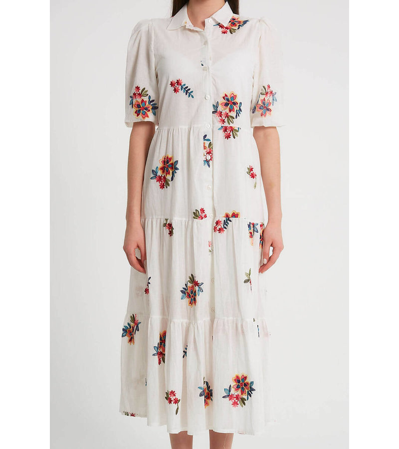 Robin-Collection Women's Print Dress - M34879 - White