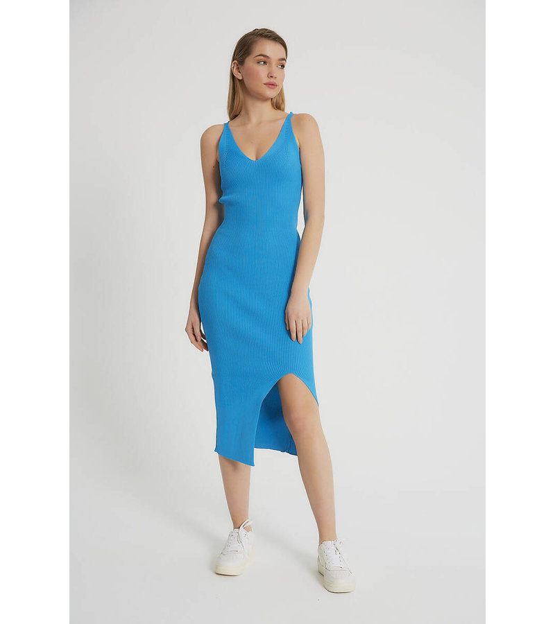 Robin-Collection Women's Elastic Stretch Dress - T93513 - Blue