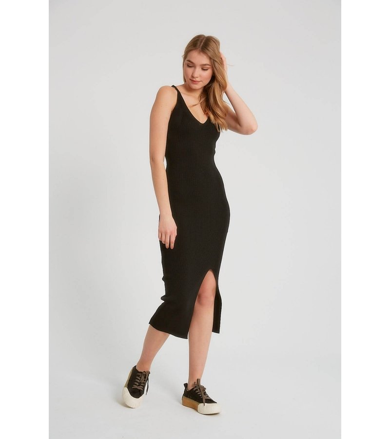 Robin-Collection Women's Elastic Stretch Dress - T93513 - Black