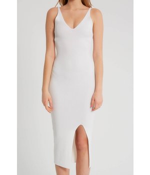 Robin-Collection Women's Elastic Stretch Dress - T93513 - White