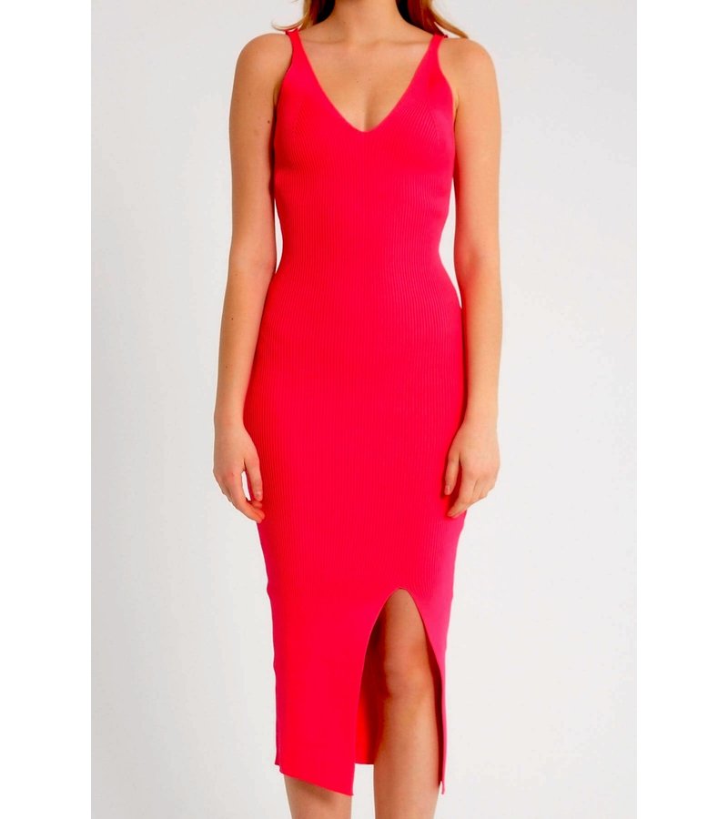 Robin-Collection Women's Elastic Stretch Dress - T93513 -Red