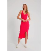 Robin-Collection Women's Elastic Stretch Dress - T93513 -Red