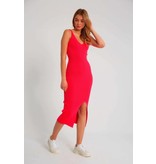 Robin-Collection Women's Elastic Stretch Dress - T93513 -Red