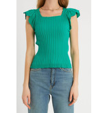 Robin-Collection Women's Elastic Rib Top - T93547 - Green