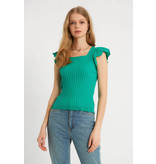 Robin-Collection Women's Elastic Rib Top - T93547 - Green