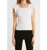 Robin-Collection Women's Elastic Rib Top - T93547 - White