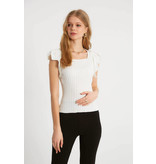 Robin-Collection Women's Elastic Rib Top - T93547 - White