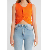 Robin-Collection Women's Elastic Rib Top - T93564 - Orange