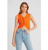 Robin-Collection Women's Elastic Rib Top - T93564 - Orange