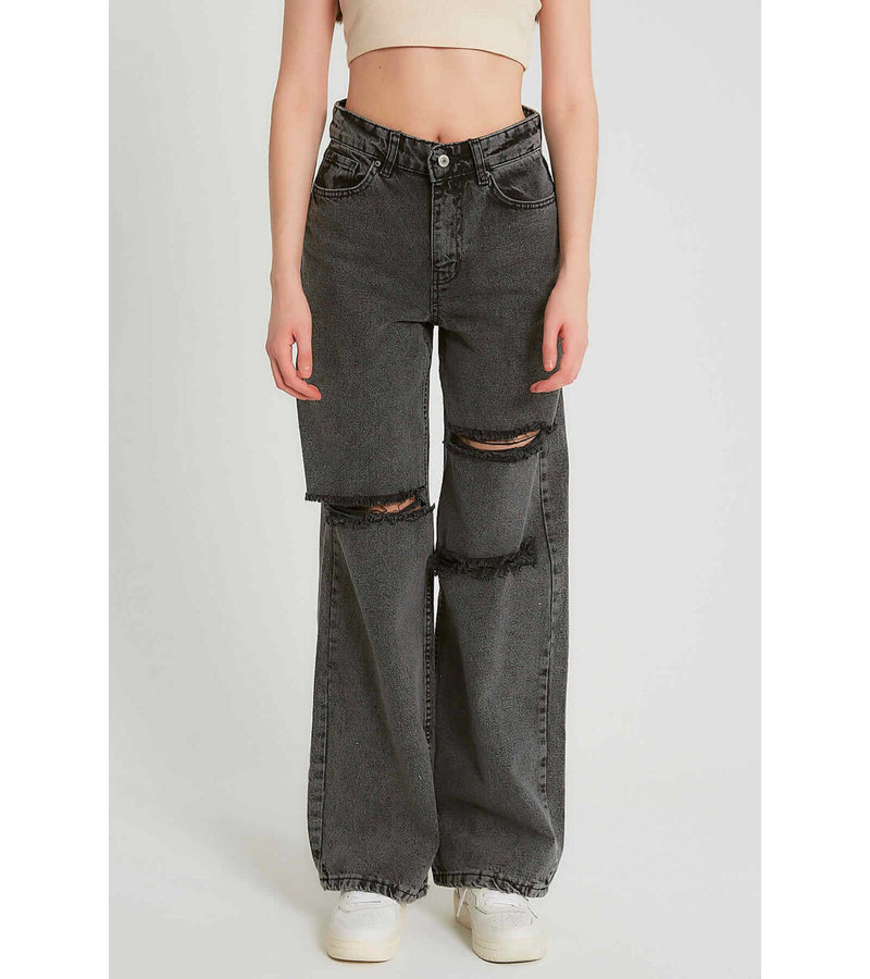 Robin-Collection Basic Jeans High Waist - D83611 - Black/Grey
