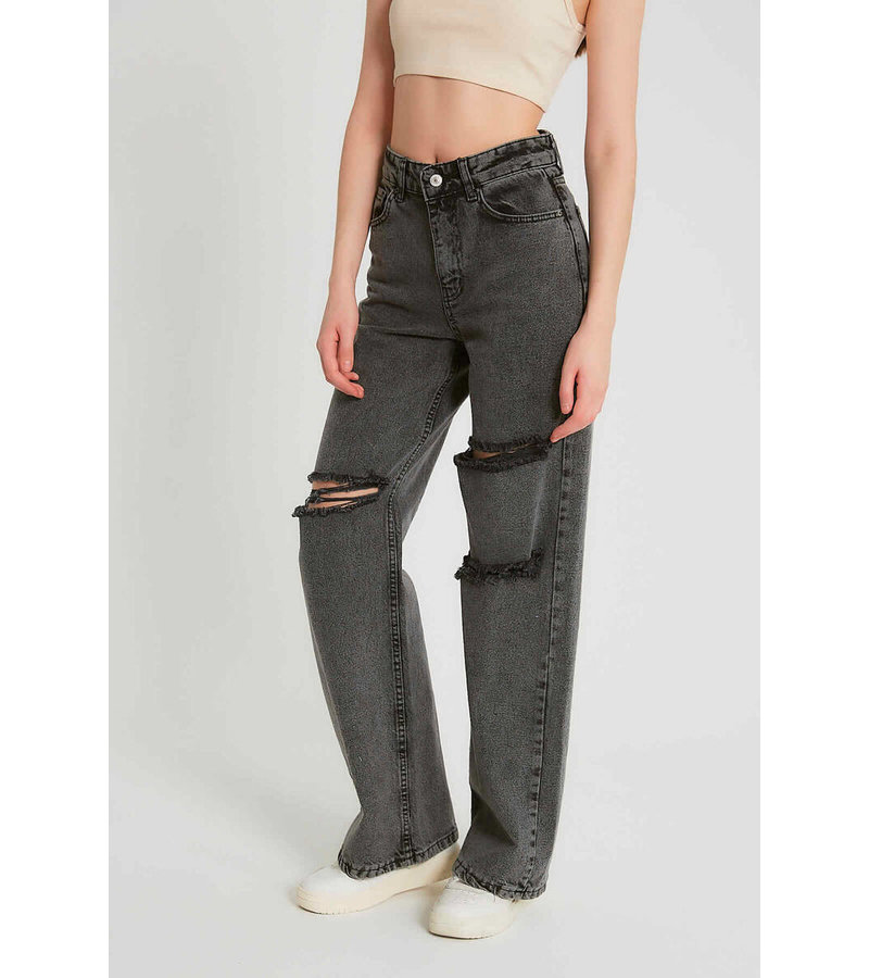 Robin-Collection Basic Jeans High Waist - D83611 - Black/Grey