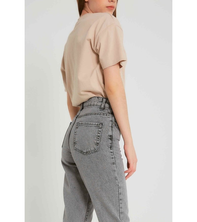 Robin-Collection Basic High Waist Jeans - D83607 - Gray