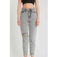 Ripped High Waist Jeans - D83615 - Gray