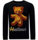 Tony Backer Men's Sweatshirt with Teddy Bear Print - 3617 - Black