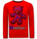 Tony Backer Men's Sweatshirt with Teddy Bear Print - 3617 - Red