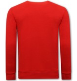 Tony Backer Men's Sweatshirt with Teddy Bear Print - 3617 - Red