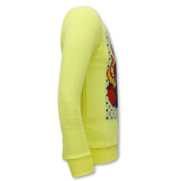 Tony Backer Men's Sweater with Print Monster Teddy Bear - 3631 - Yellow