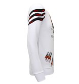 Tony Backer Men's Sweatshirt with Print Tiger Head - 3636 - White