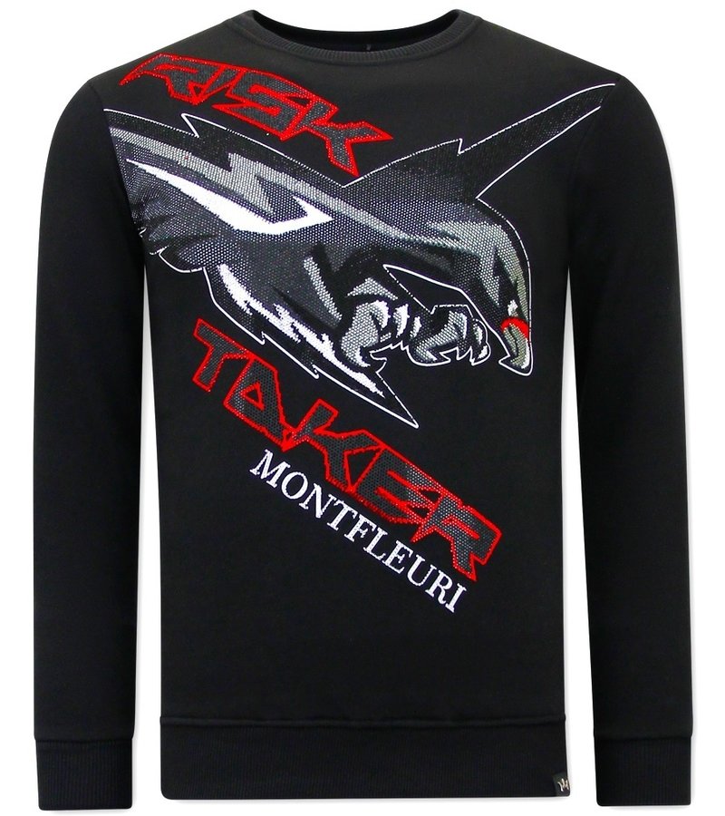 Tony Backer Men's Printed Sweater Eagle Head - 3645 - Black