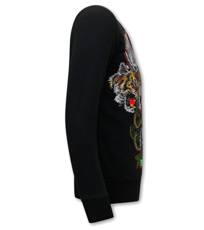 Tony Backer Men's Printed Sweater Skull Head - 3662 - Black