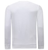 Tony Backer Men's Sweater With Print Uzi Does It - 3673 - White