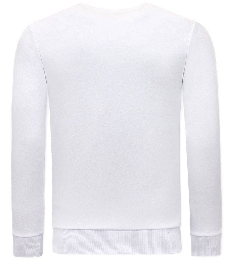 Tony Backer Men Sweatshirt with Print Snake Skull - 3674 - White
