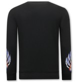 Tony Backer Men's Printed Sweater Tiger Couture - 3717 - Black