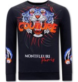 Tony Backer Men's Printed Sweater Tiger Couture - 3717 - Blue