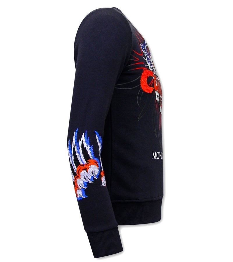 Tony Backer Men's Printed Sweater Tiger Couture - 3717 - Blue