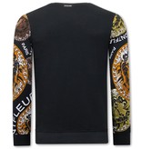 Tony Backer Men's Printed Sweater Lion Head - 3727 - Black