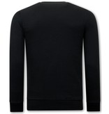 Tony Backer Men's Sweater with Print Joker - 3762 - Black