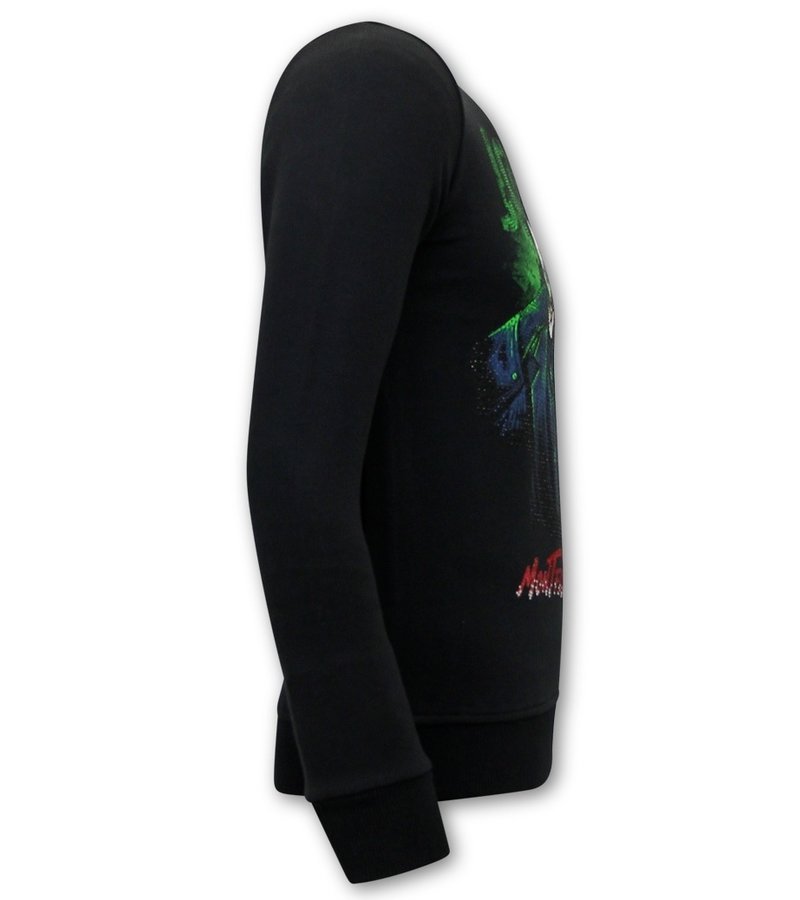 Tony Backer Men's Sweater with Print Joker - 3762 - Black