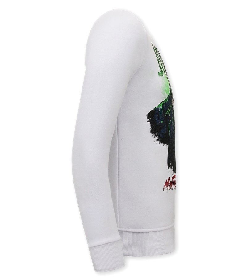 Tony Backer Men's Sweater with Print Joker - 3762 - White