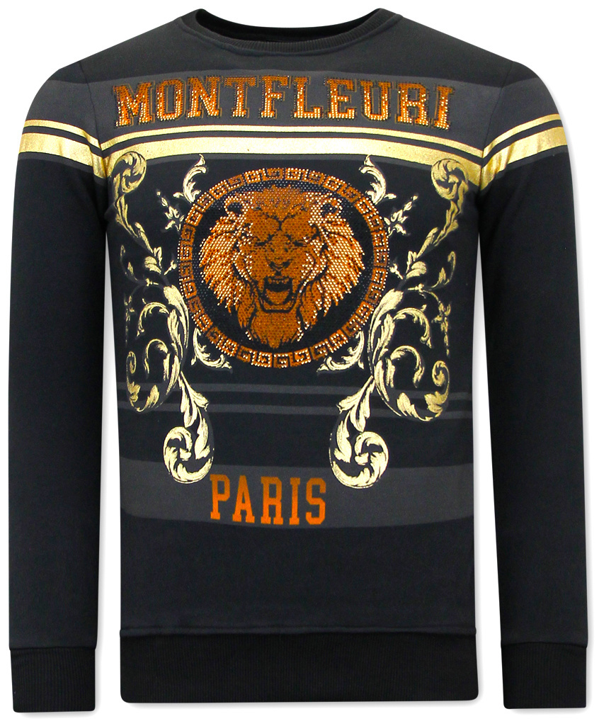 Men s Sweater with Print Lion Rhinestone NEW Styleitaly.eu