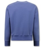 Y-TWO Basic Oversize Fit Sweatshirt - Blue