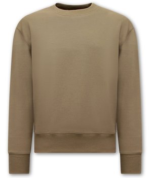 Y-TWO Basic Oversize Fit Sweatshirt- Brown