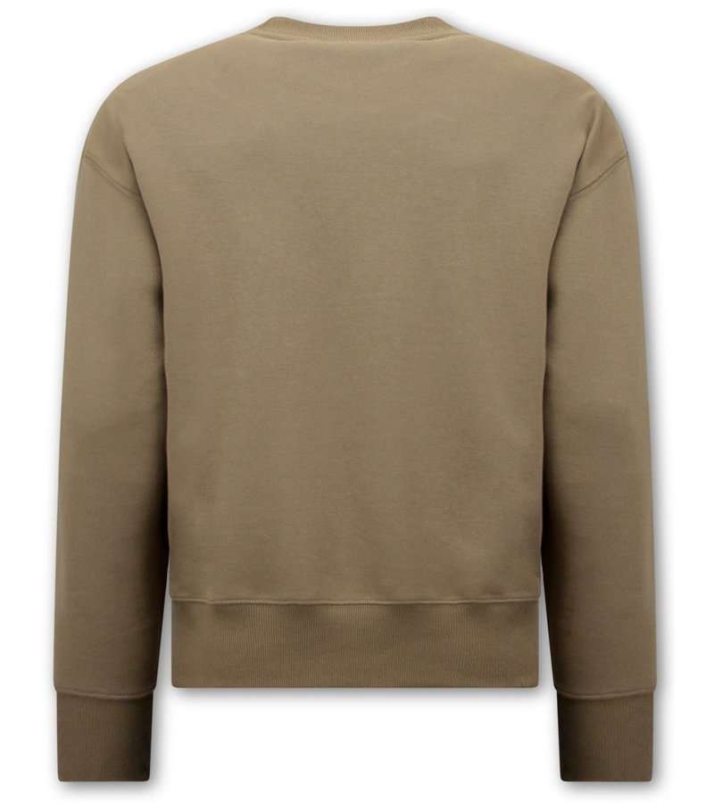 Y-TWO Basic Oversize Fit Sweatshirt- Brown