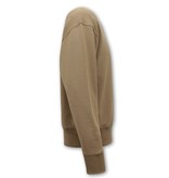 Y-TWO Basic Oversize Fit Sweatshirt- Brown