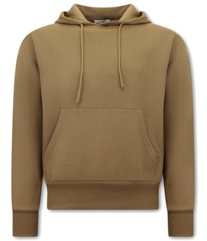 Y-TWO Basic Oversize Fit Hoodie - Brown