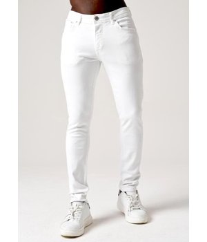 True Rise White Jeans Men's Slim Fit - DC-034 - White