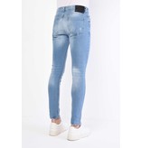 Local Fanatic Men's Ripped Slim Fit Jeans - 1058 - Blue