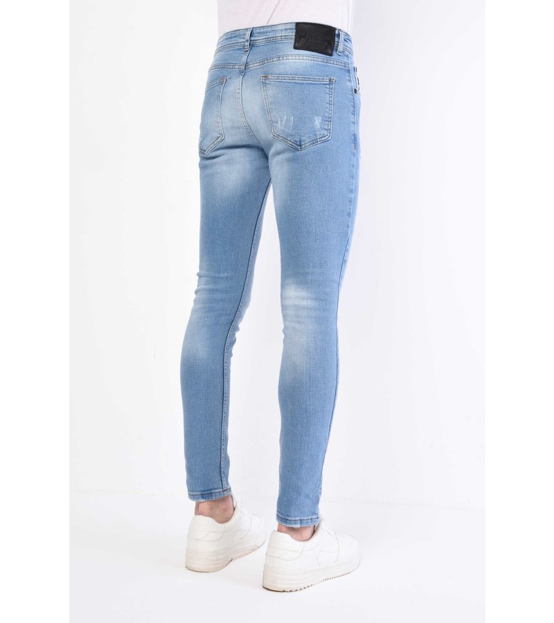 Local Fanatic Men's Ripped Slim Fit Jeans - 1058 - Blue